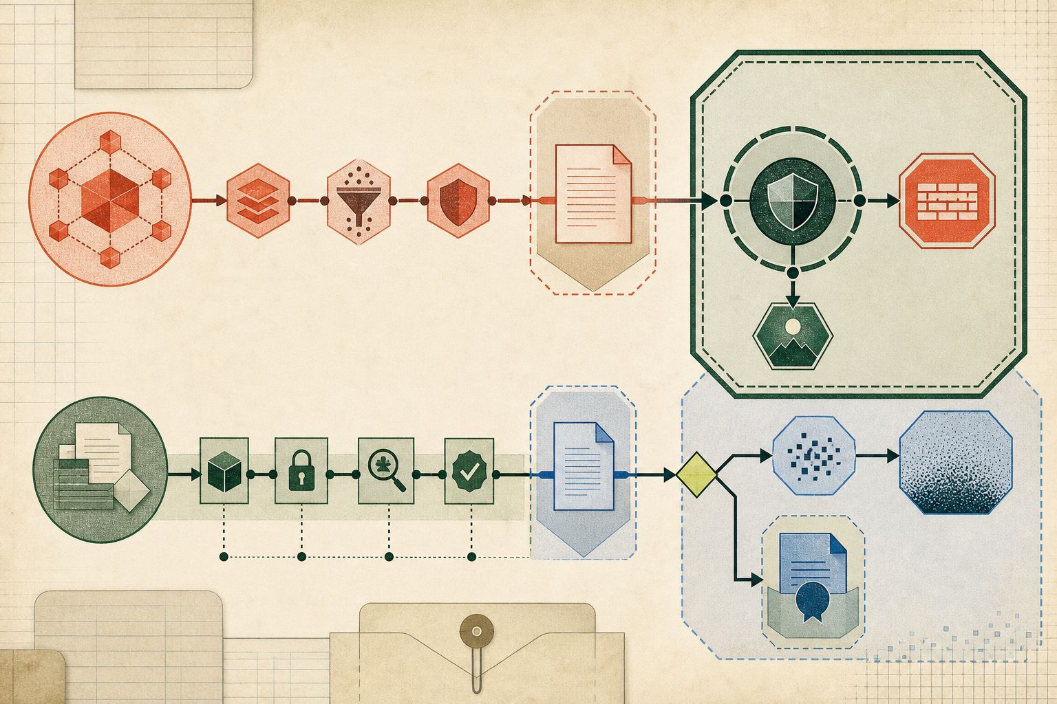 Two supplier-control paths separating preserved incident evidence from monitored record disposal